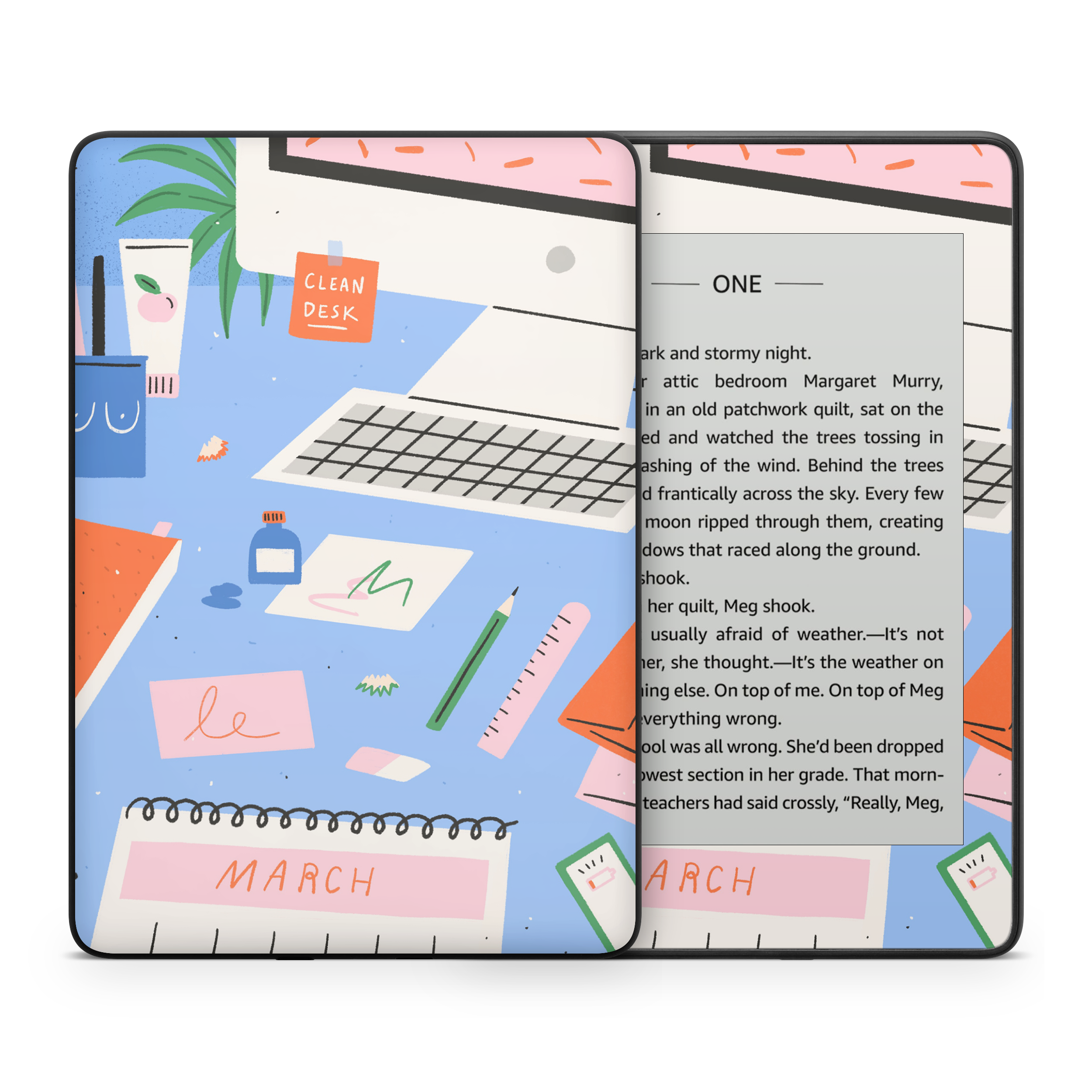 Messy Desk Kindle Skin