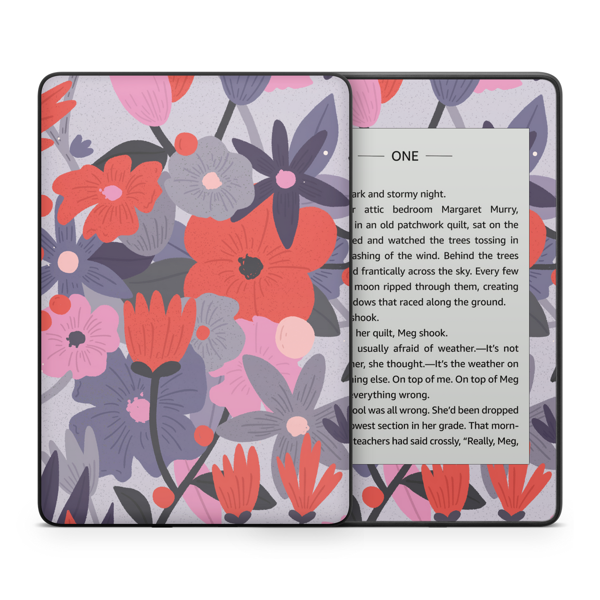 Purple Floral Kindle Skin