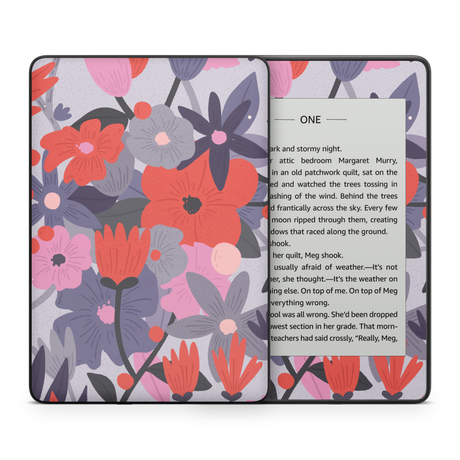 Purple Floral Kindle Skin