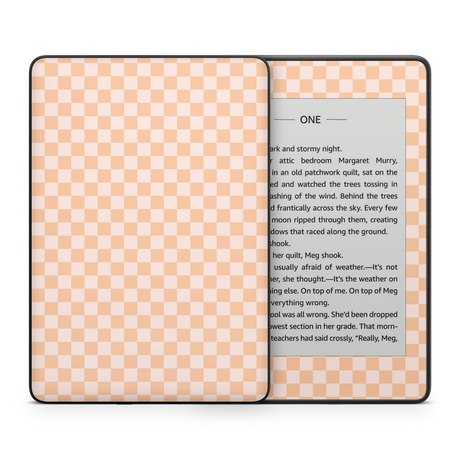 Checkered Cream Kindle Skin