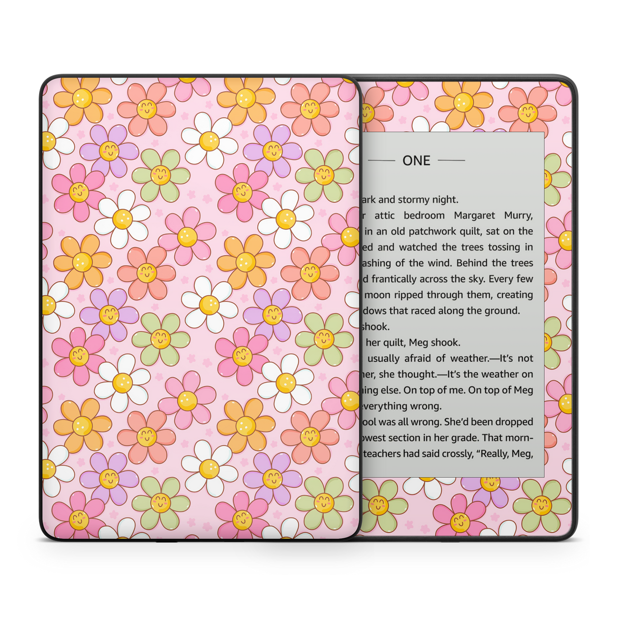 Smiley Flowers Kindle Skin