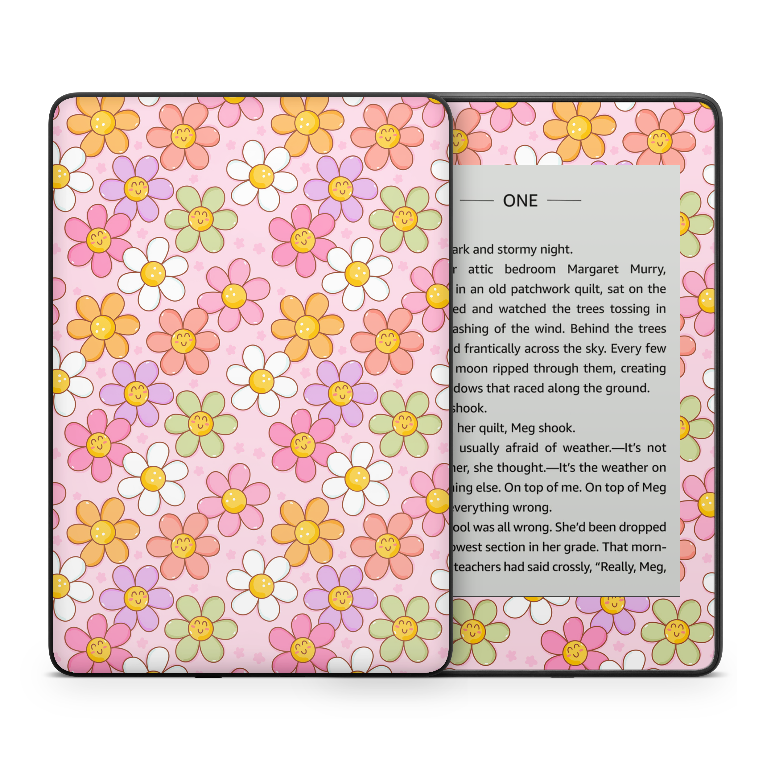 Smiley Flowers Kindle Skin