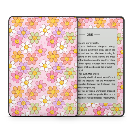 Smiley Flowers Kindle Skin