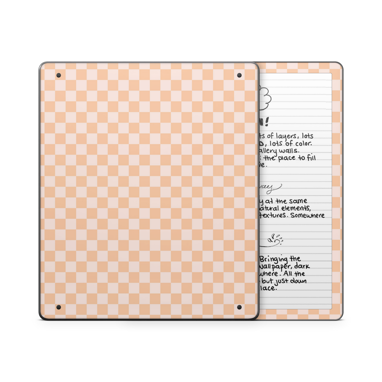 Checkered Cream Kindle Skin