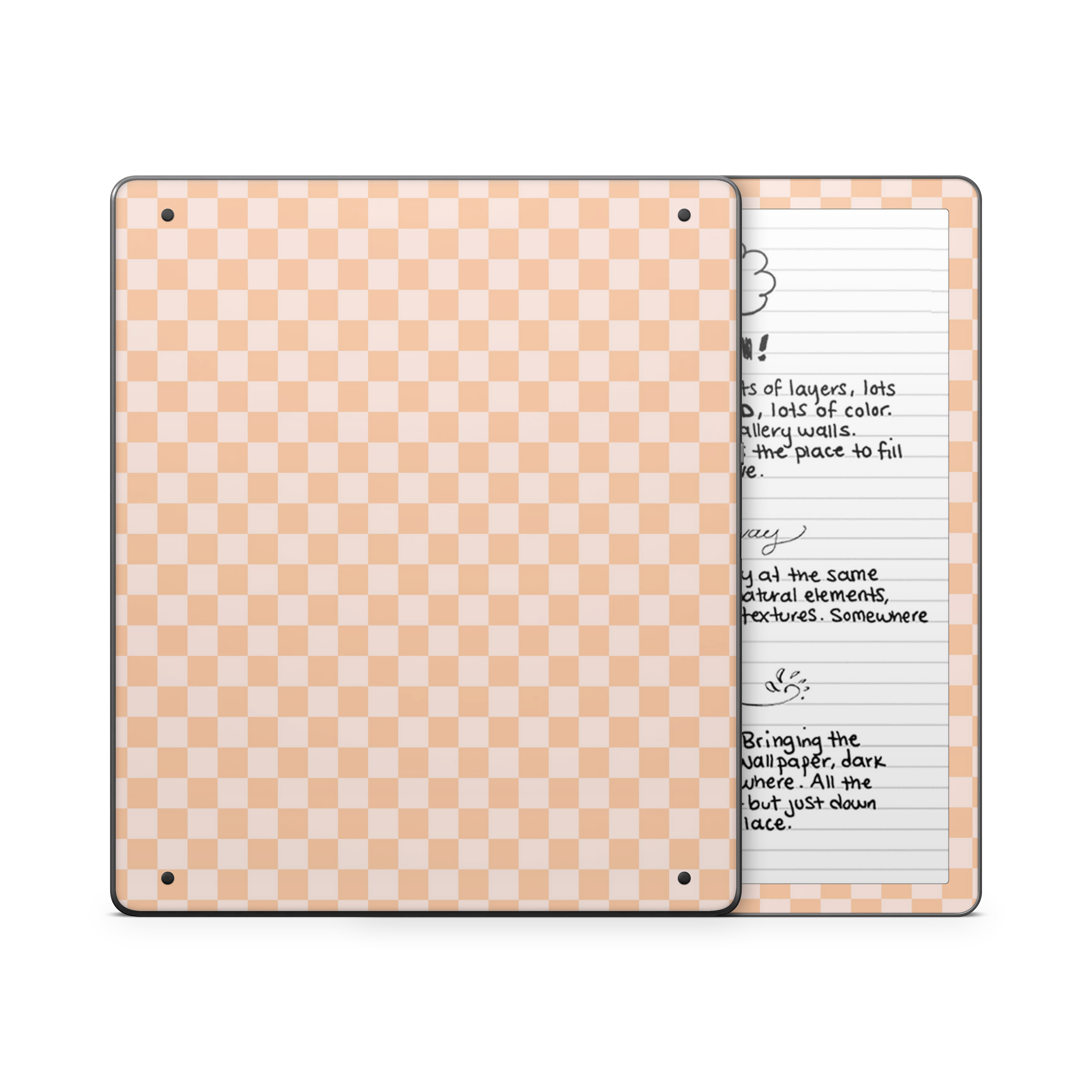 Checkered Cream Kindle Skin