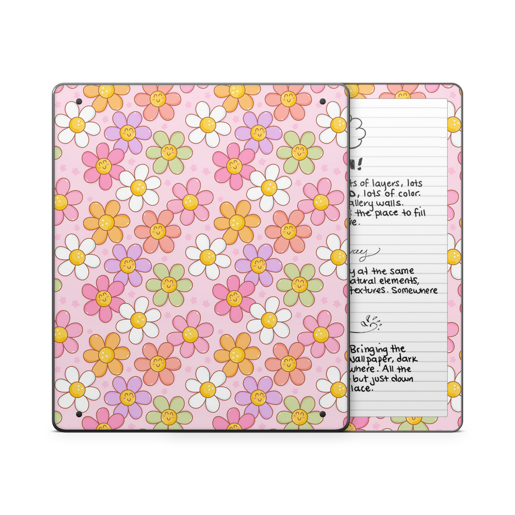 Smiley Flowers Kindle Skin