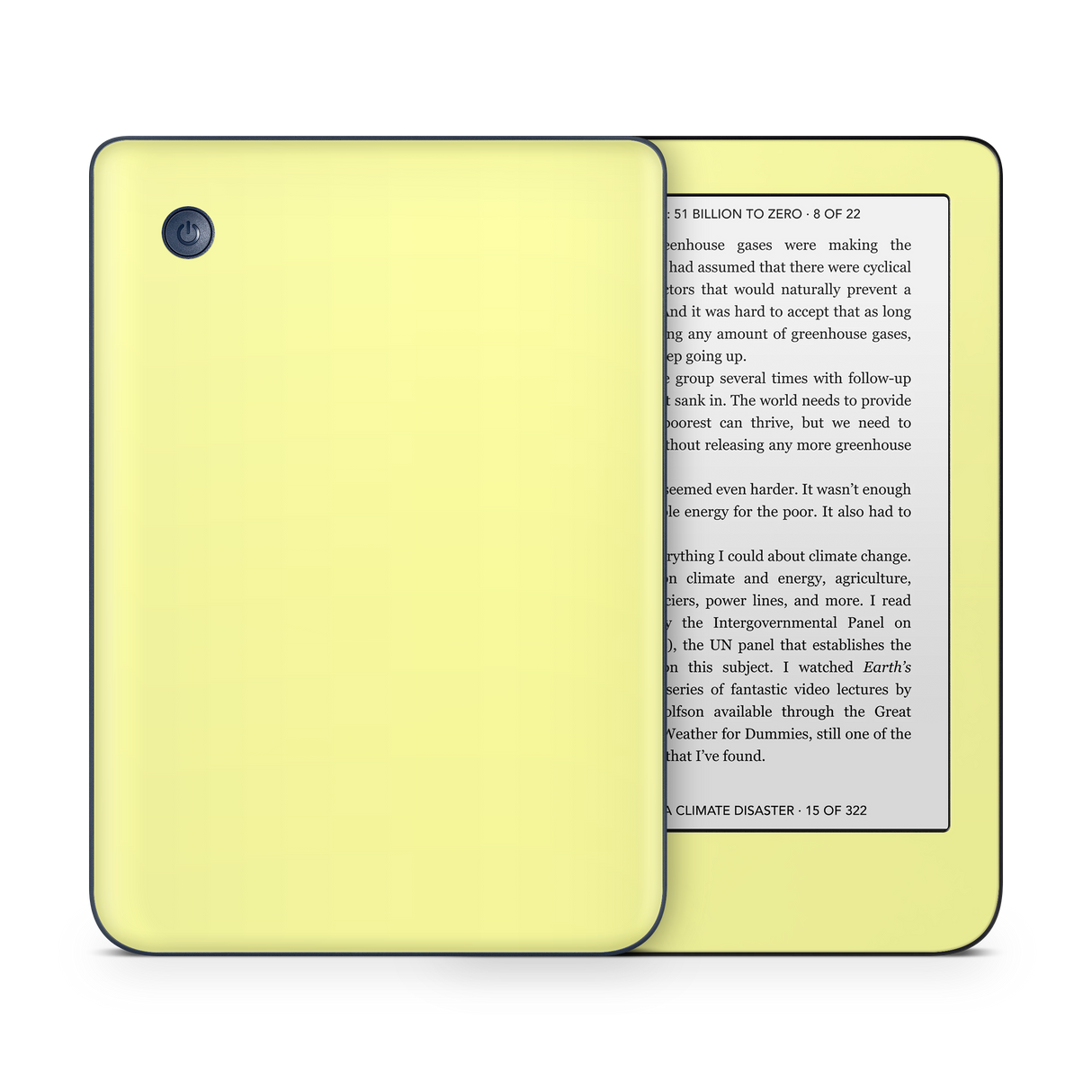 Pale Yellow Kobo eReader Skin