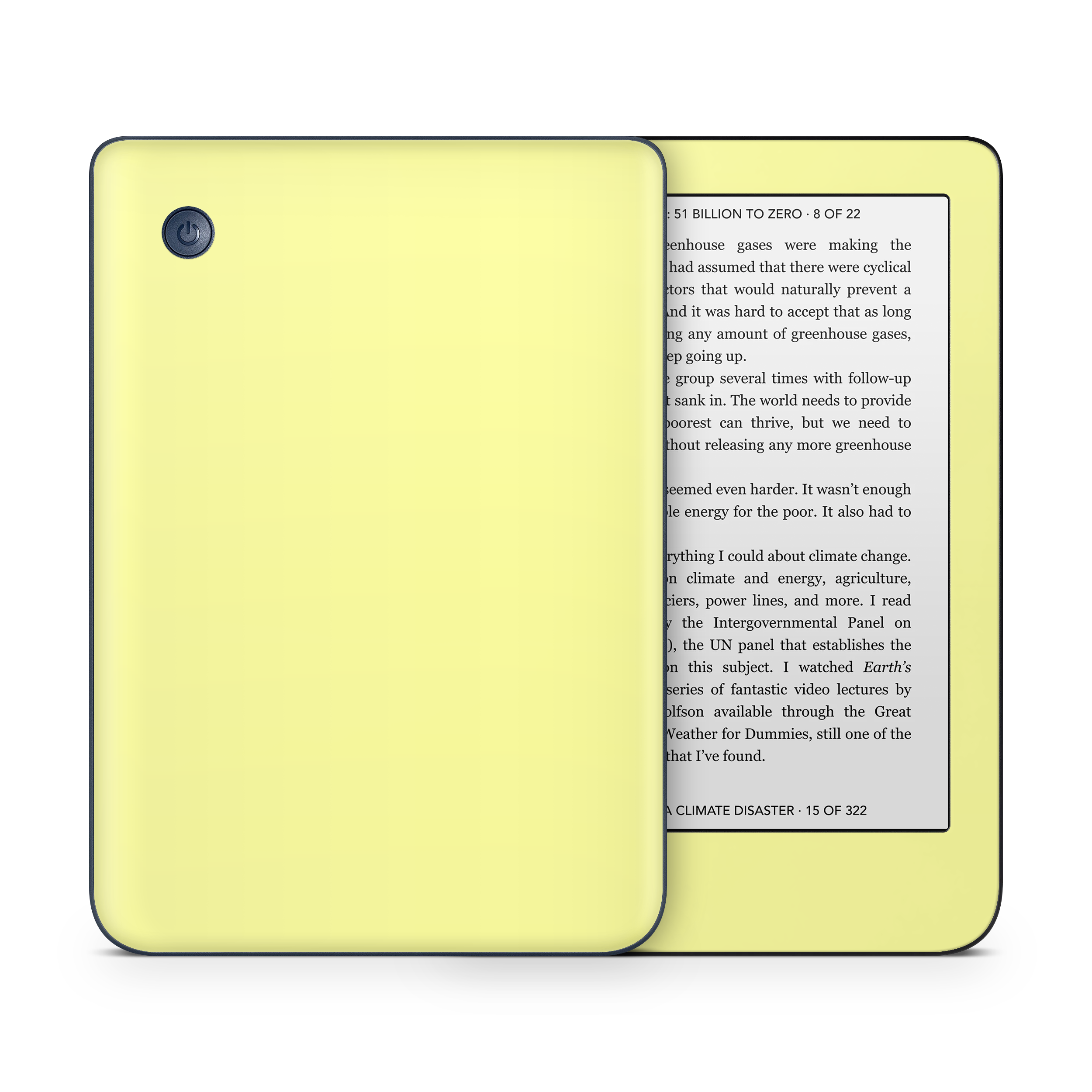 Pale Yellow Kobo eReader Skin