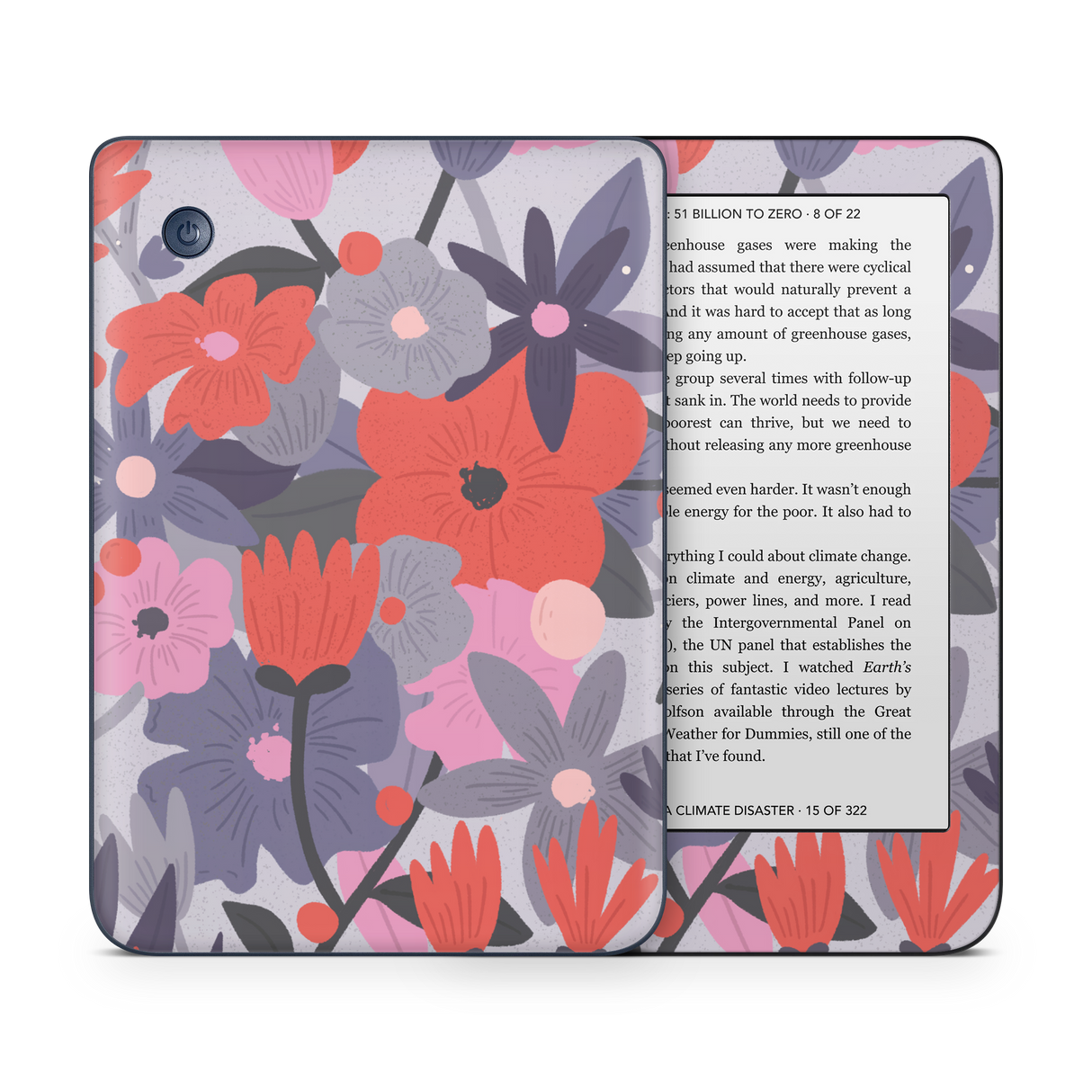 Purple Floral Kobo Skin