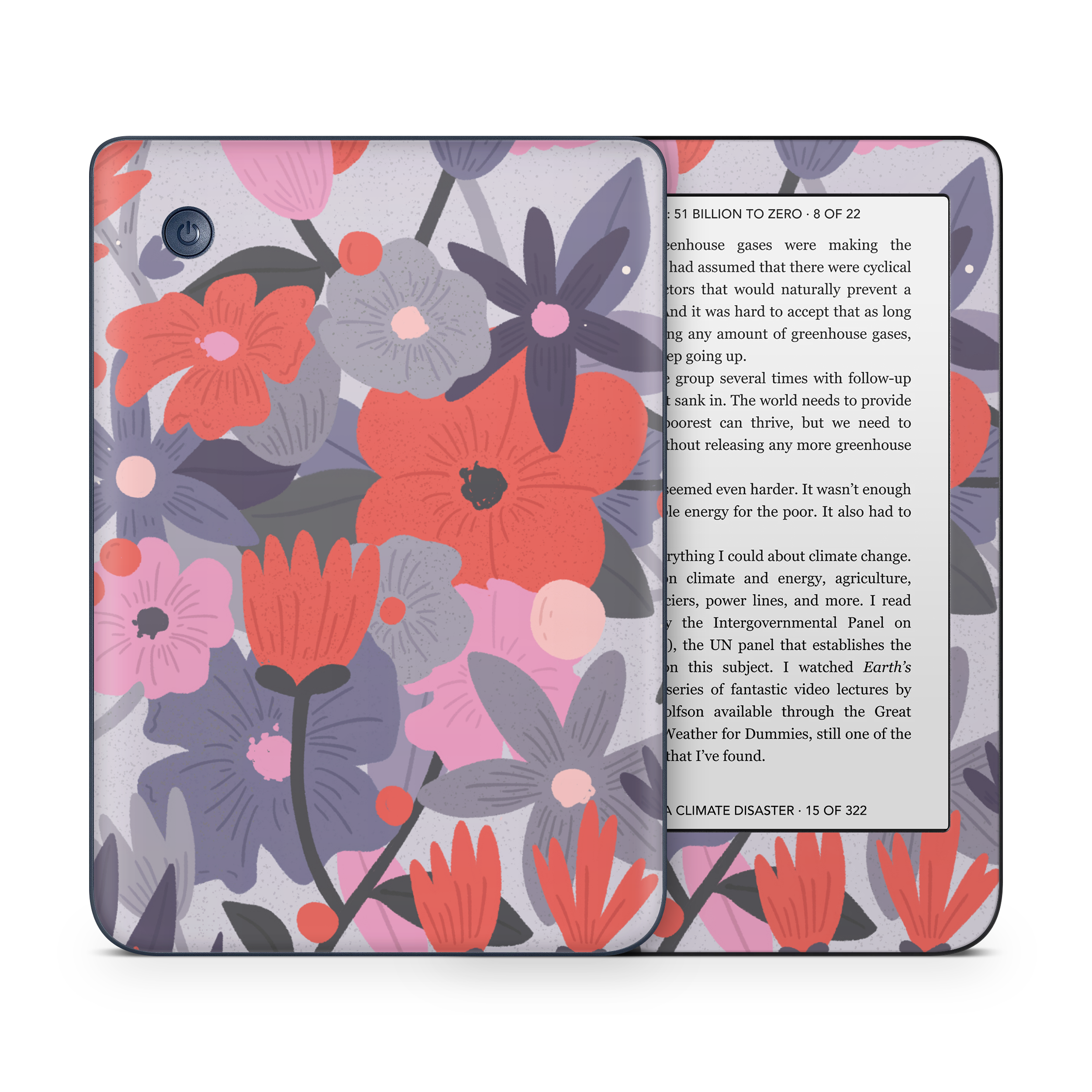 Purple Floral Kobo Skin