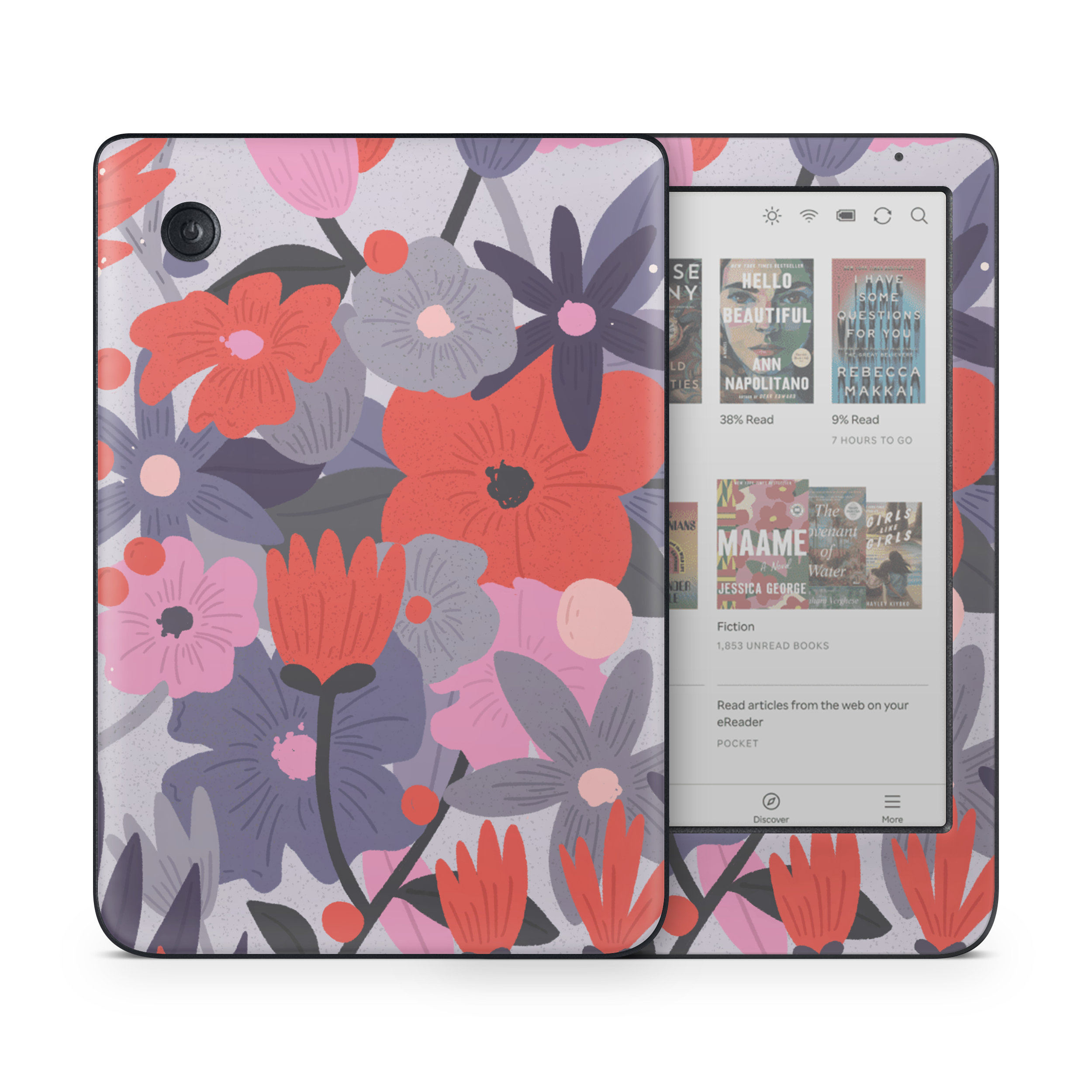 Purple Floral Kobo Skin