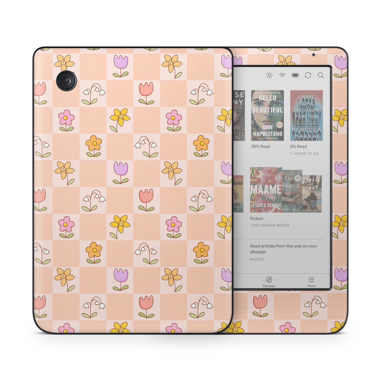 Checkered Flowers Kobo Skin