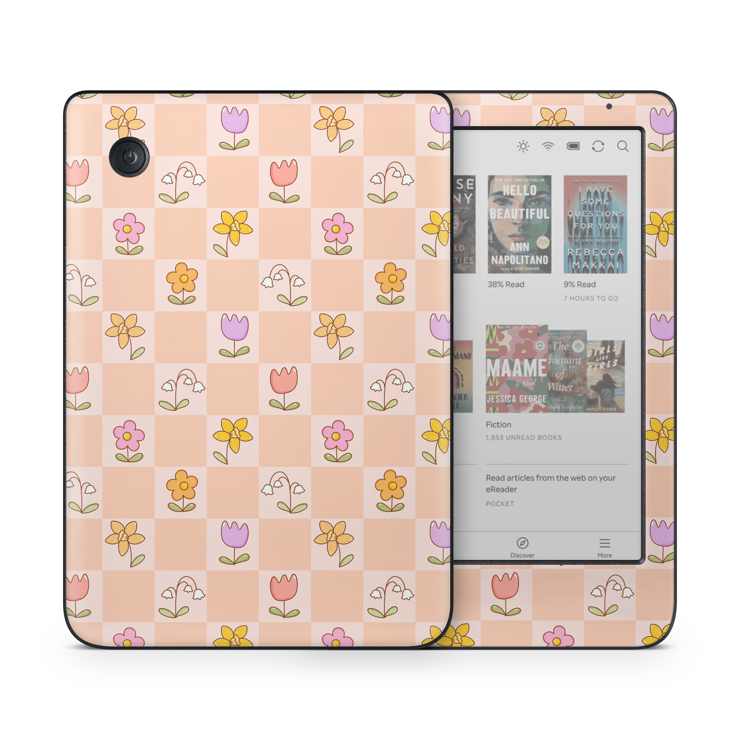 Checkered Flowers Kobo Skin