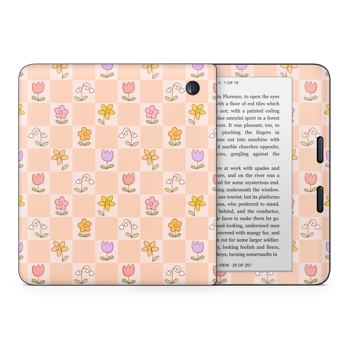 Checkered Flowers Kobo Skin