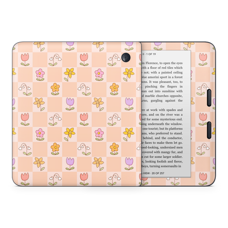 Checkered Flowers Kobo Skin