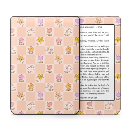 Checkered Flowers Kobo Skin