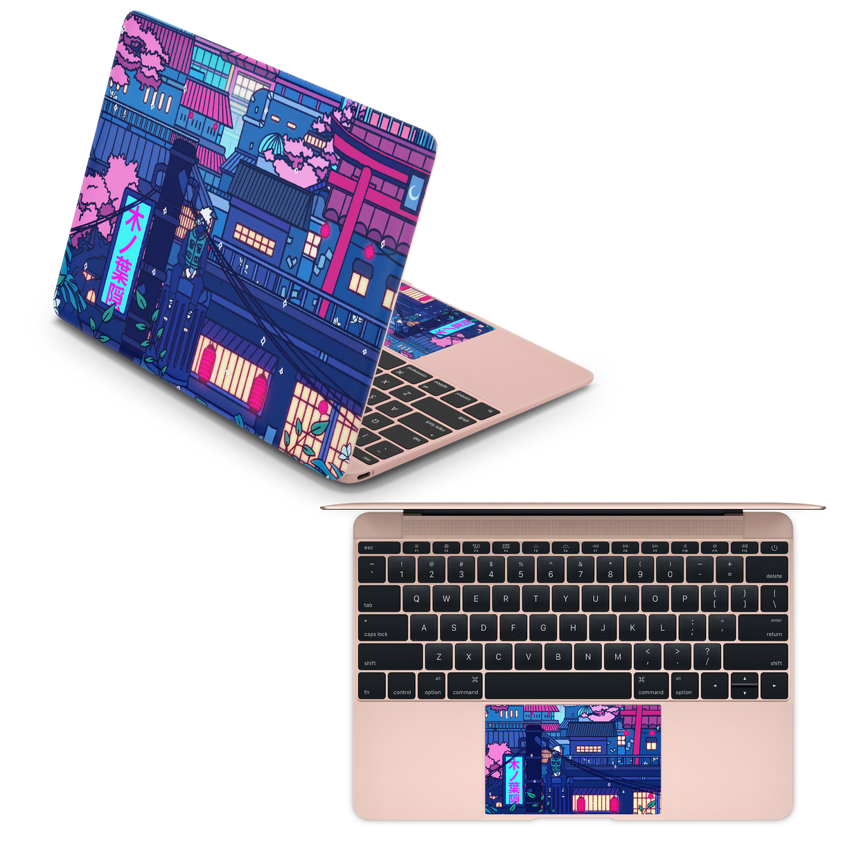 Apple MacBook Cyberpunk Village Skin