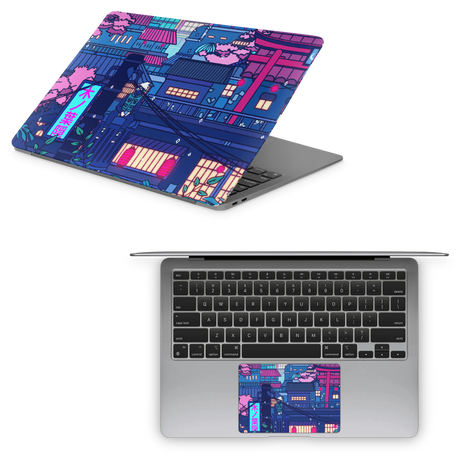 Apple MacBook Cyberpunk Village Skin