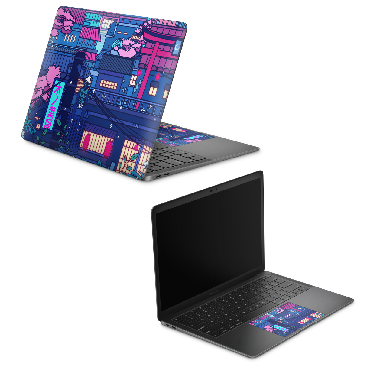 Apple MacBook Cyberpunk Village Skin