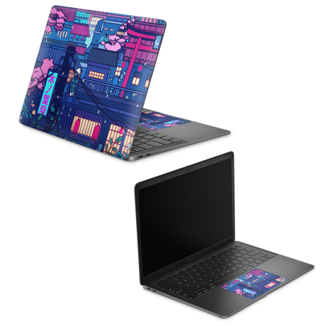 Apple MacBook Cyberpunk Village Skin