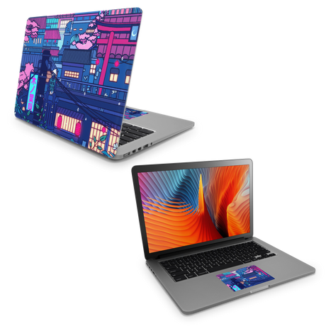 Apple MacBook Cyberpunk Village Skin