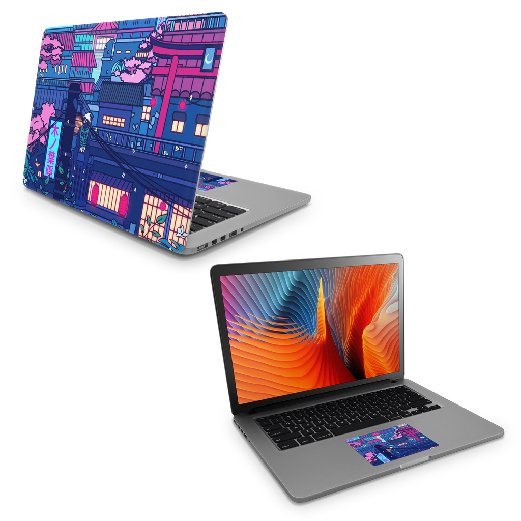 Apple MacBook Cyberpunk Village Skin