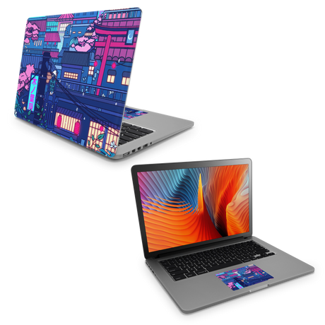 Apple MacBook Cyberpunk Village Skin