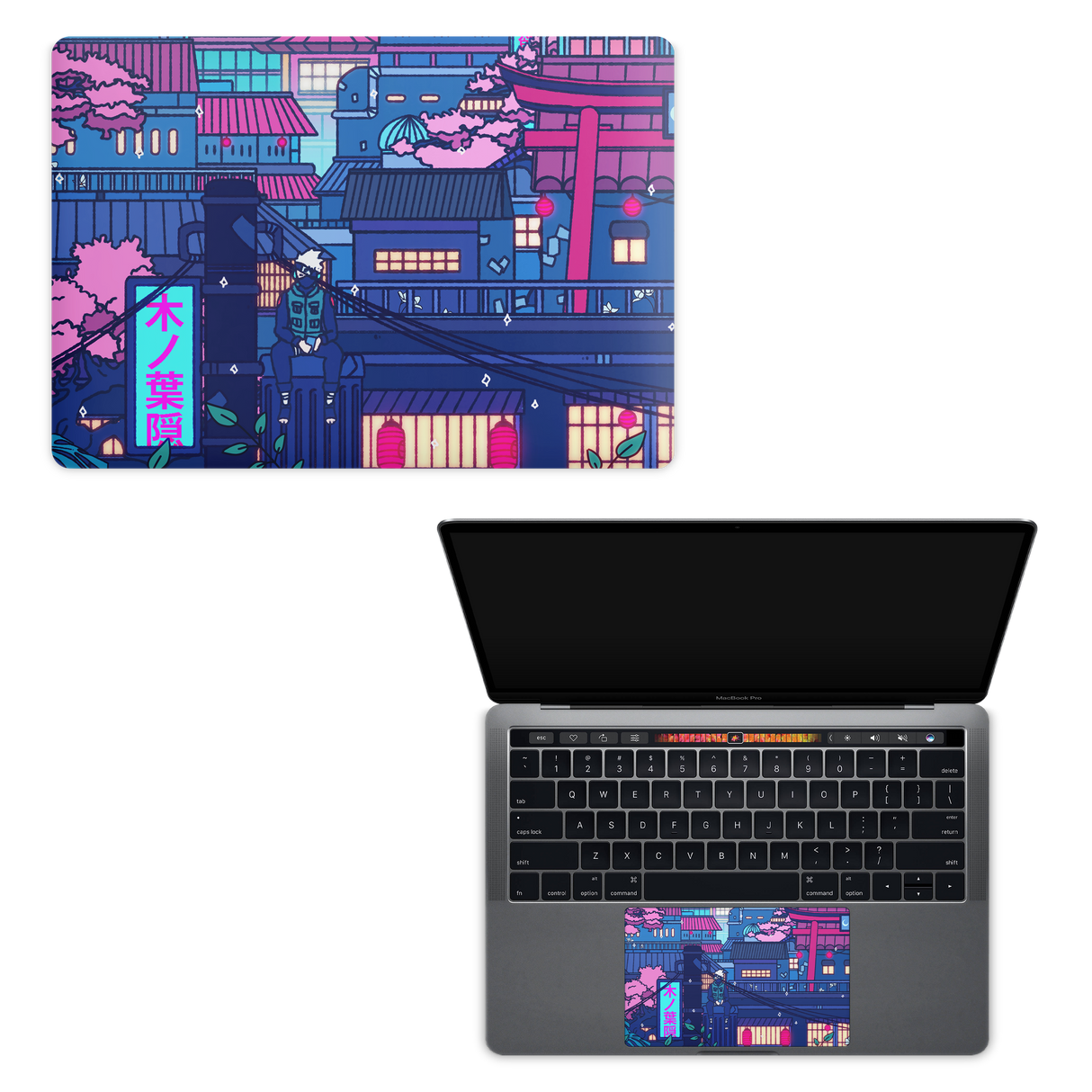 Apple MacBook Cyberpunk Village Skin