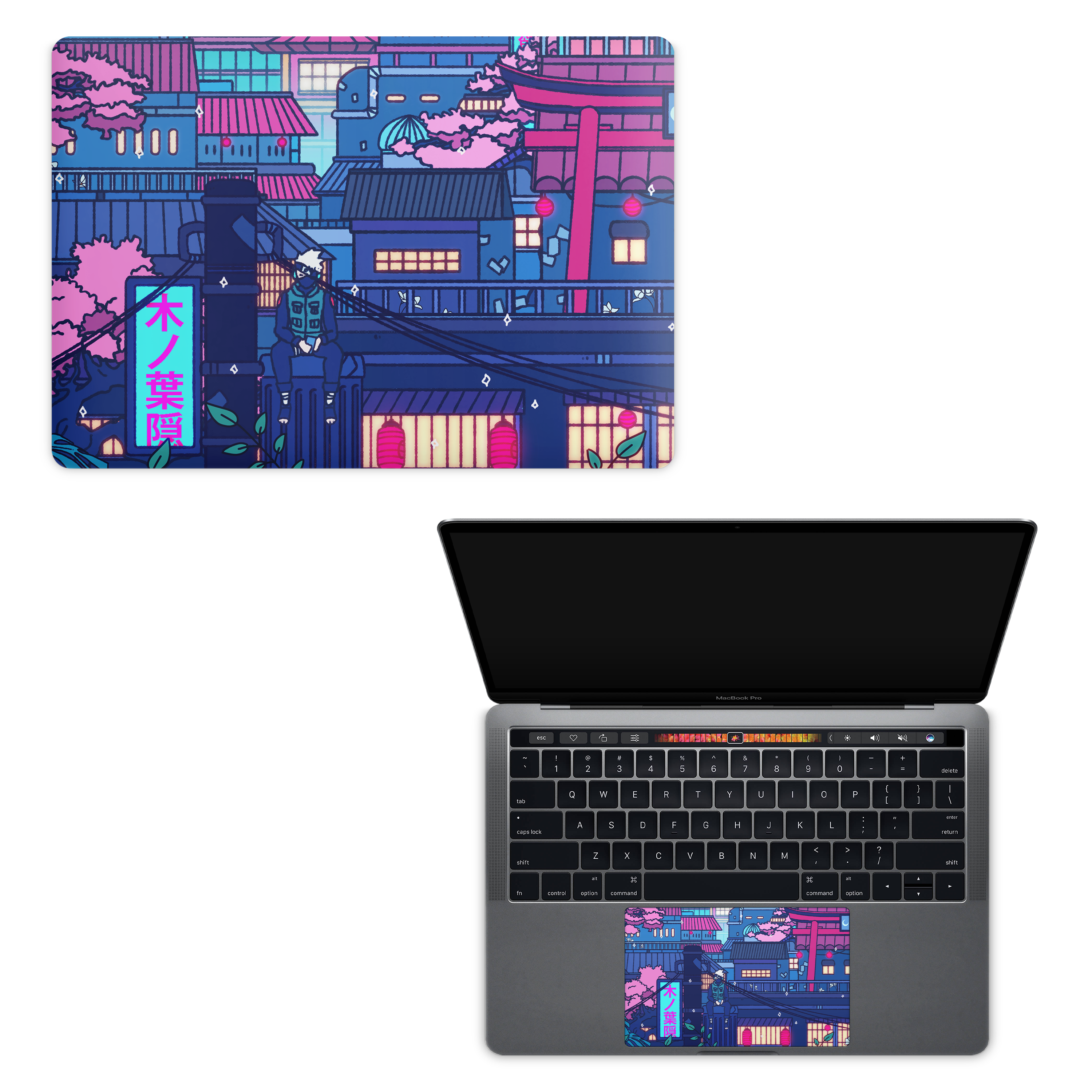 Apple MacBook Cyberpunk Village Skin