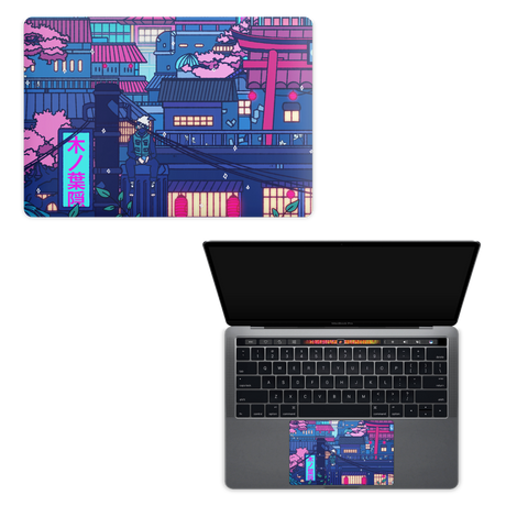 Apple MacBook Cyberpunk Village Skin