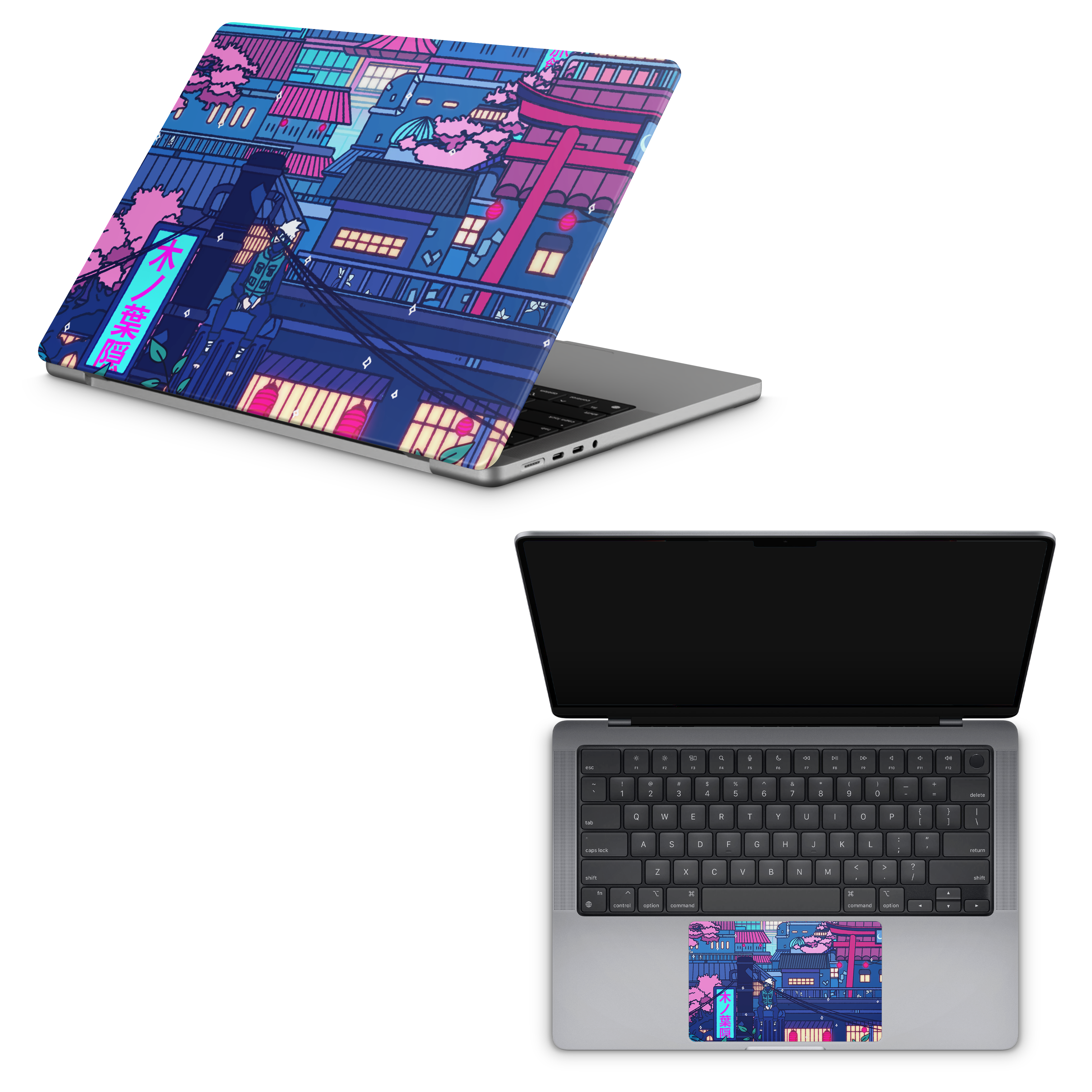 Apple MacBook Cyberpunk Village Skin