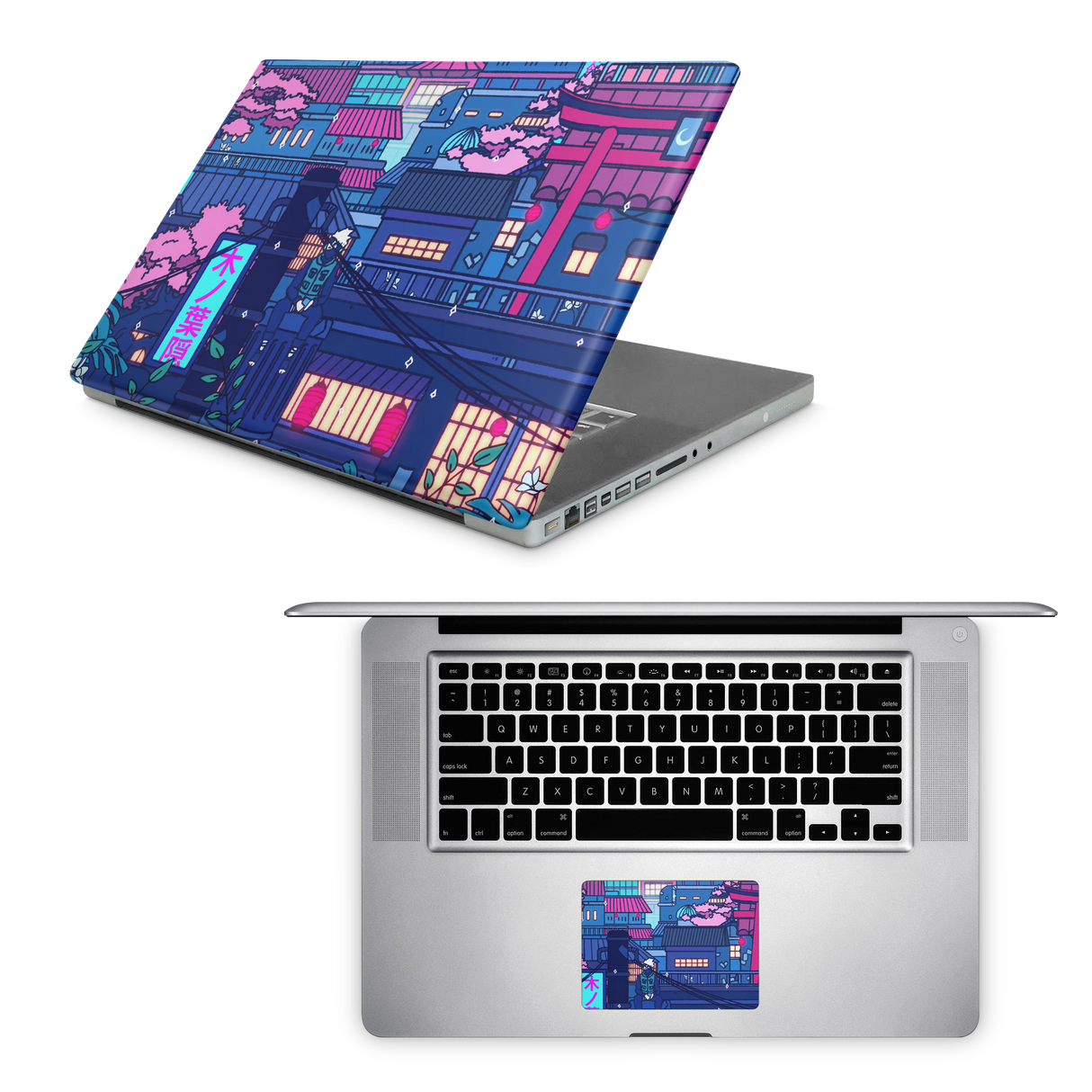 Apple MacBook Cyberpunk Village Skin