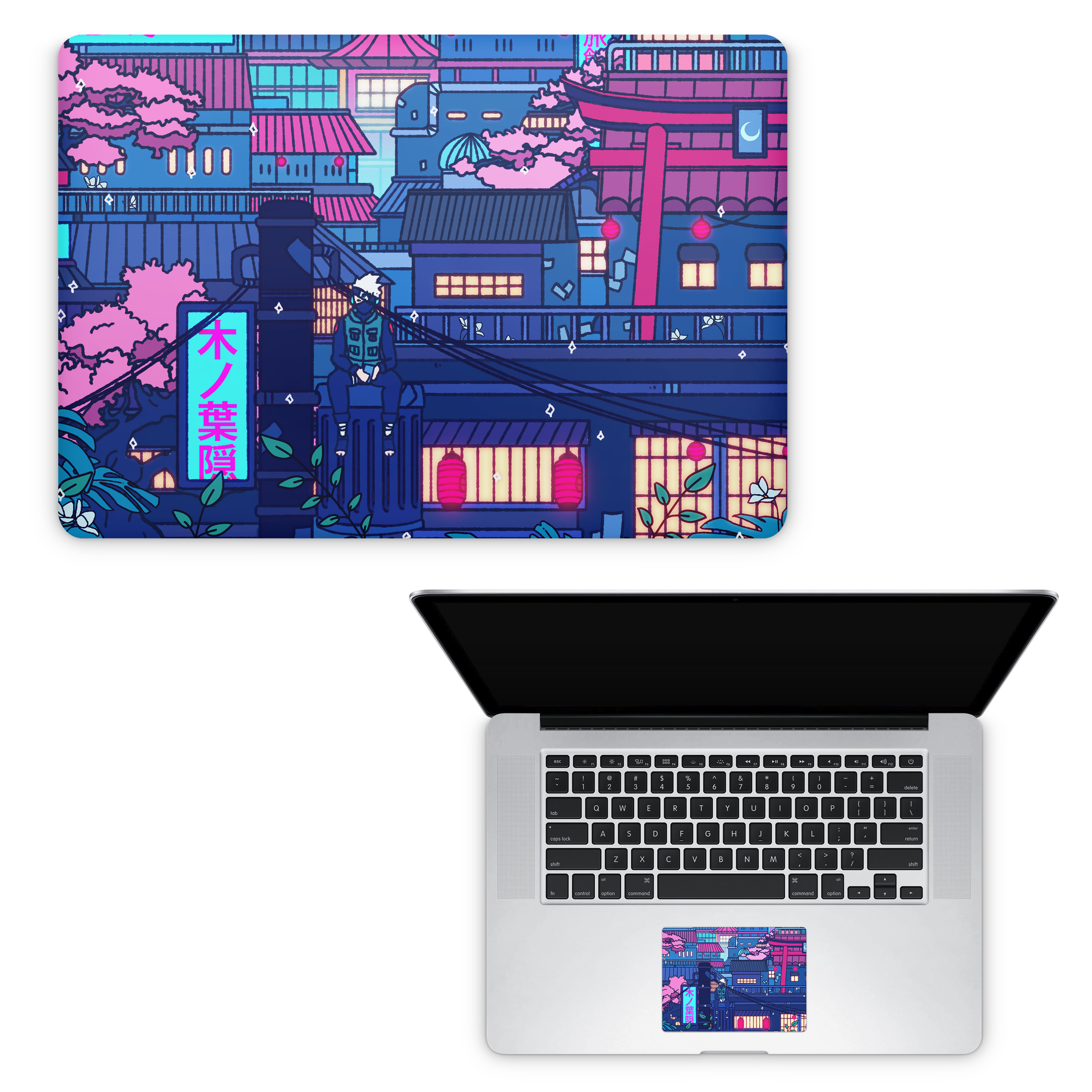 Apple MacBook Cyberpunk Village Skin