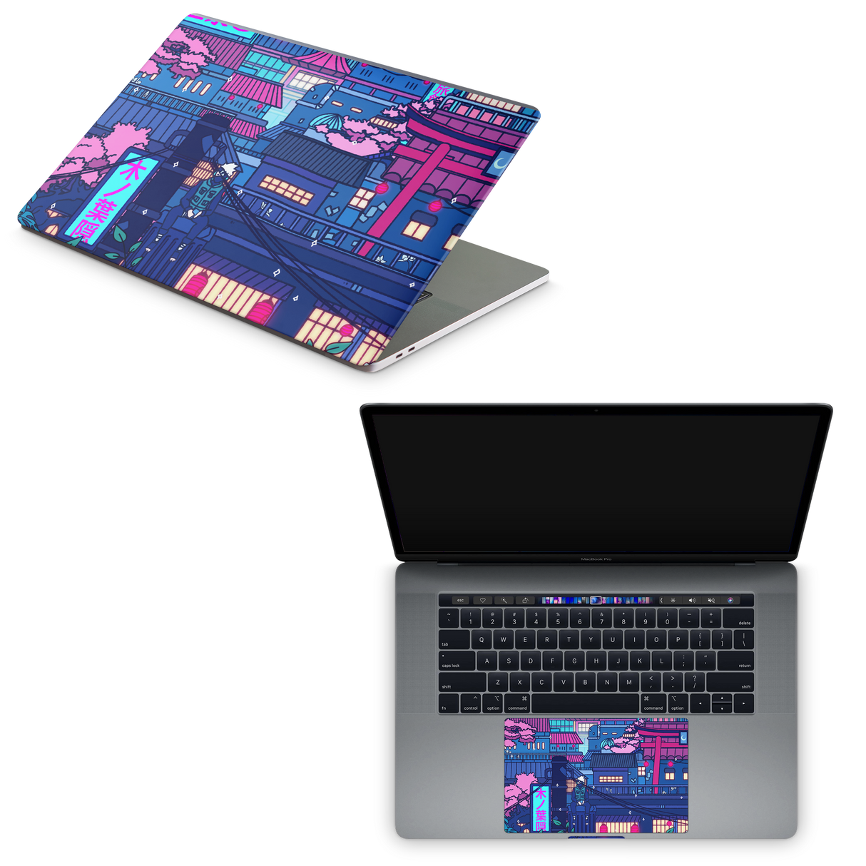 Apple MacBook Cyberpunk Village Skin