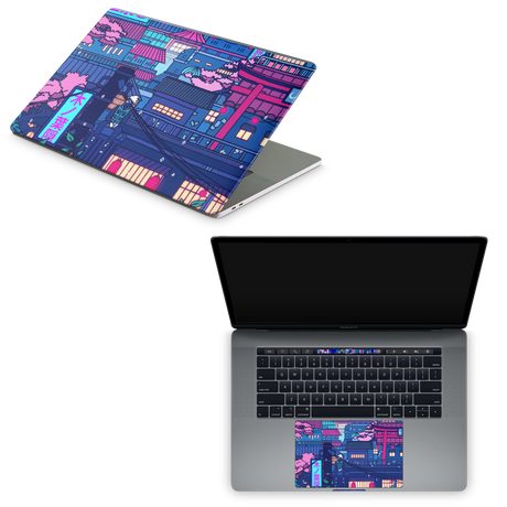 Apple MacBook Cyberpunk Village Skin