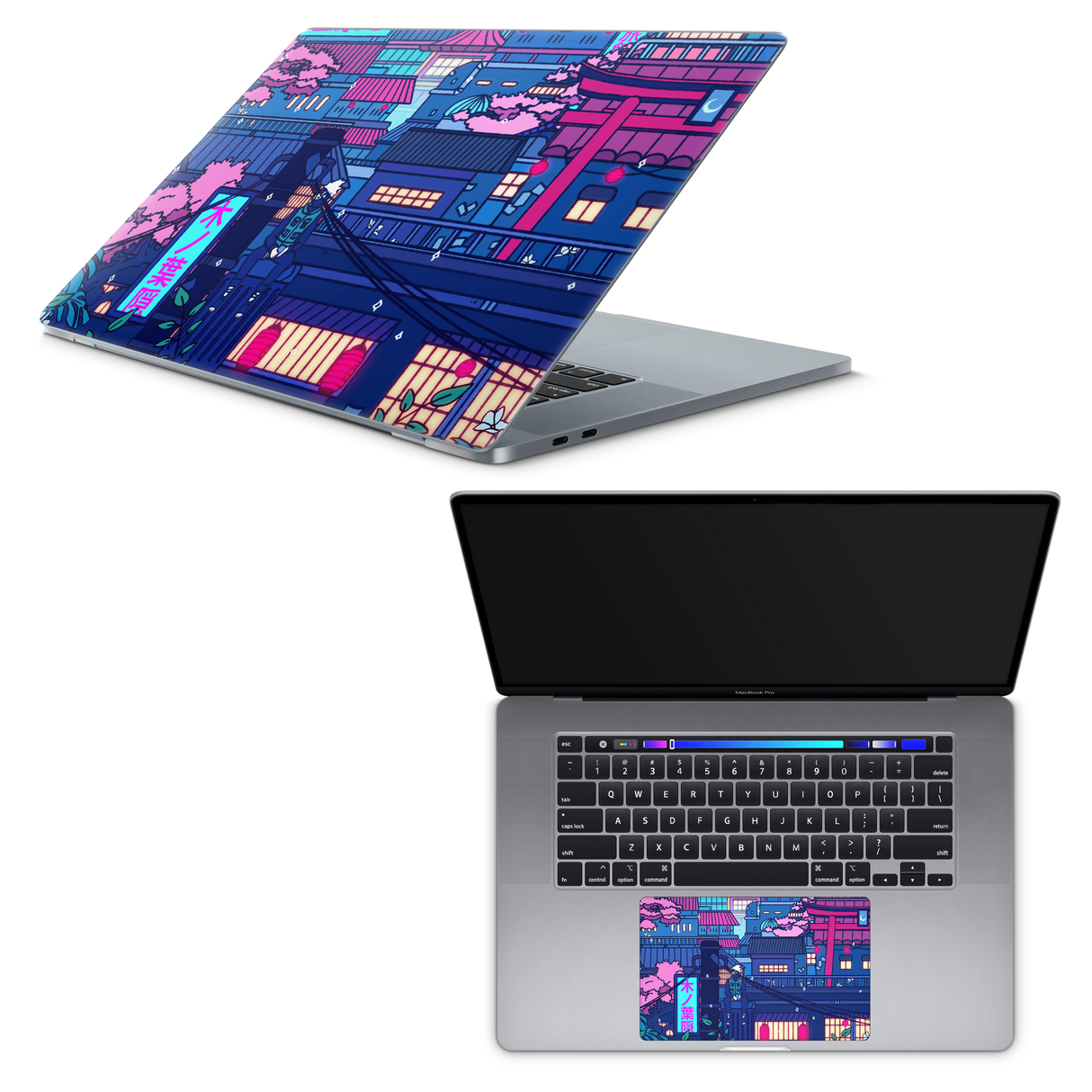 Apple MacBook Cyberpunk Village Skin