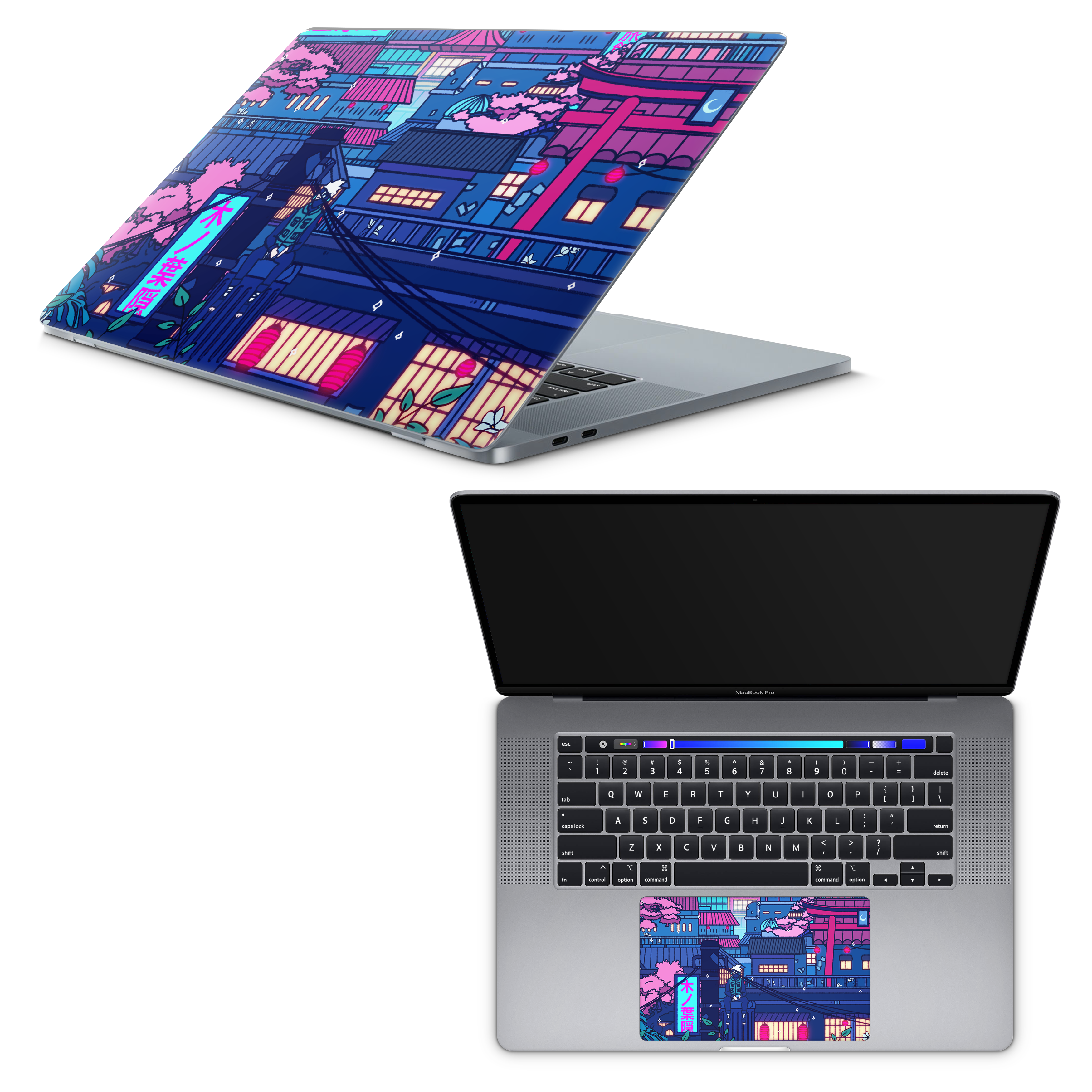 Apple MacBook Cyberpunk Village Skin
