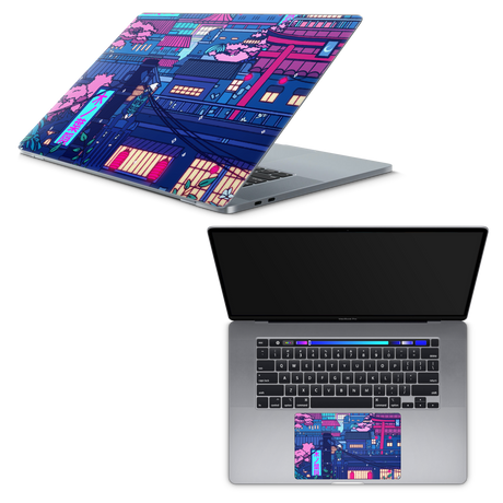 Apple MacBook Cyberpunk Village Skin