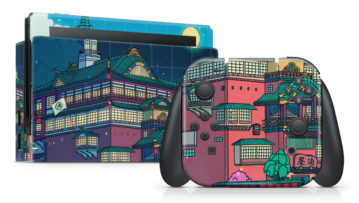 Nintendo Switch 2017 Skin Bathhouse Day and Night