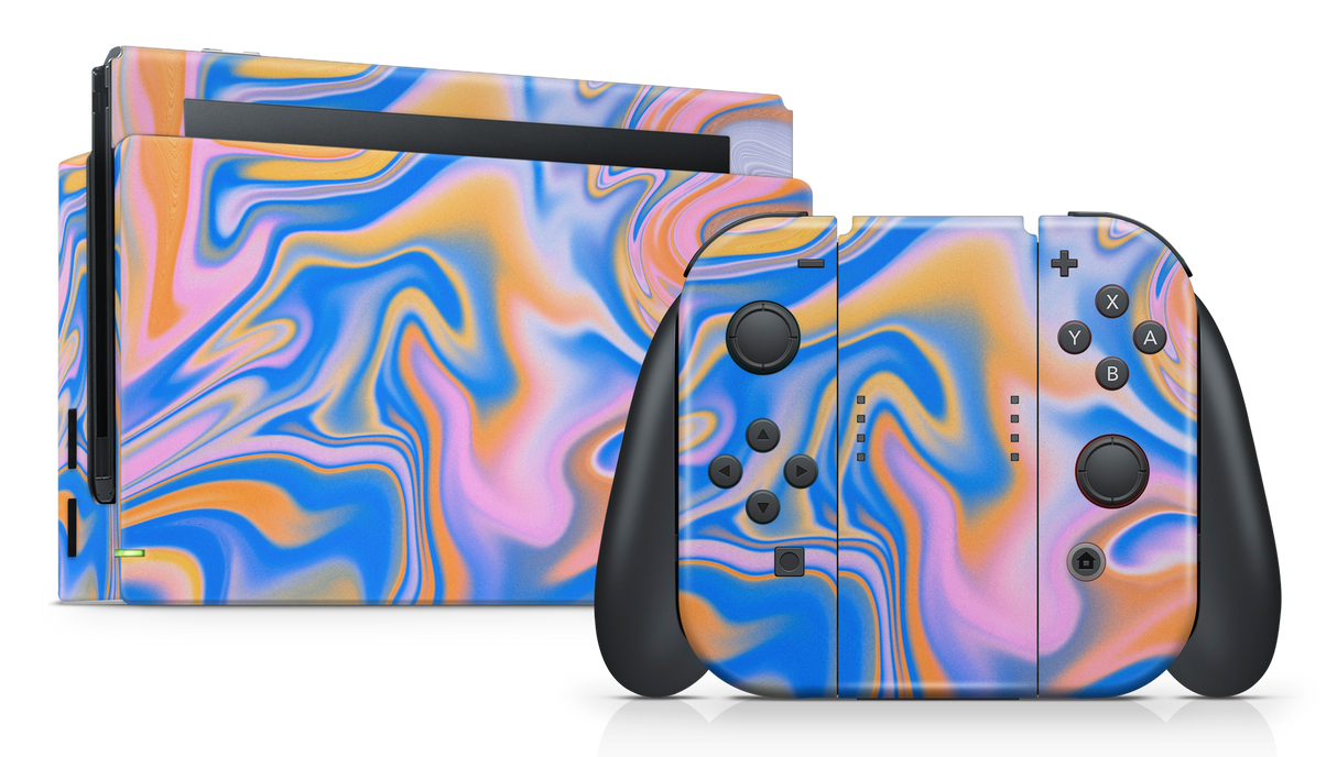 Nintendo Switch 2017 Skin Blue Liquid