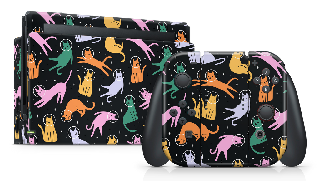 Nintendo Switch 2017 Skin Cats Space