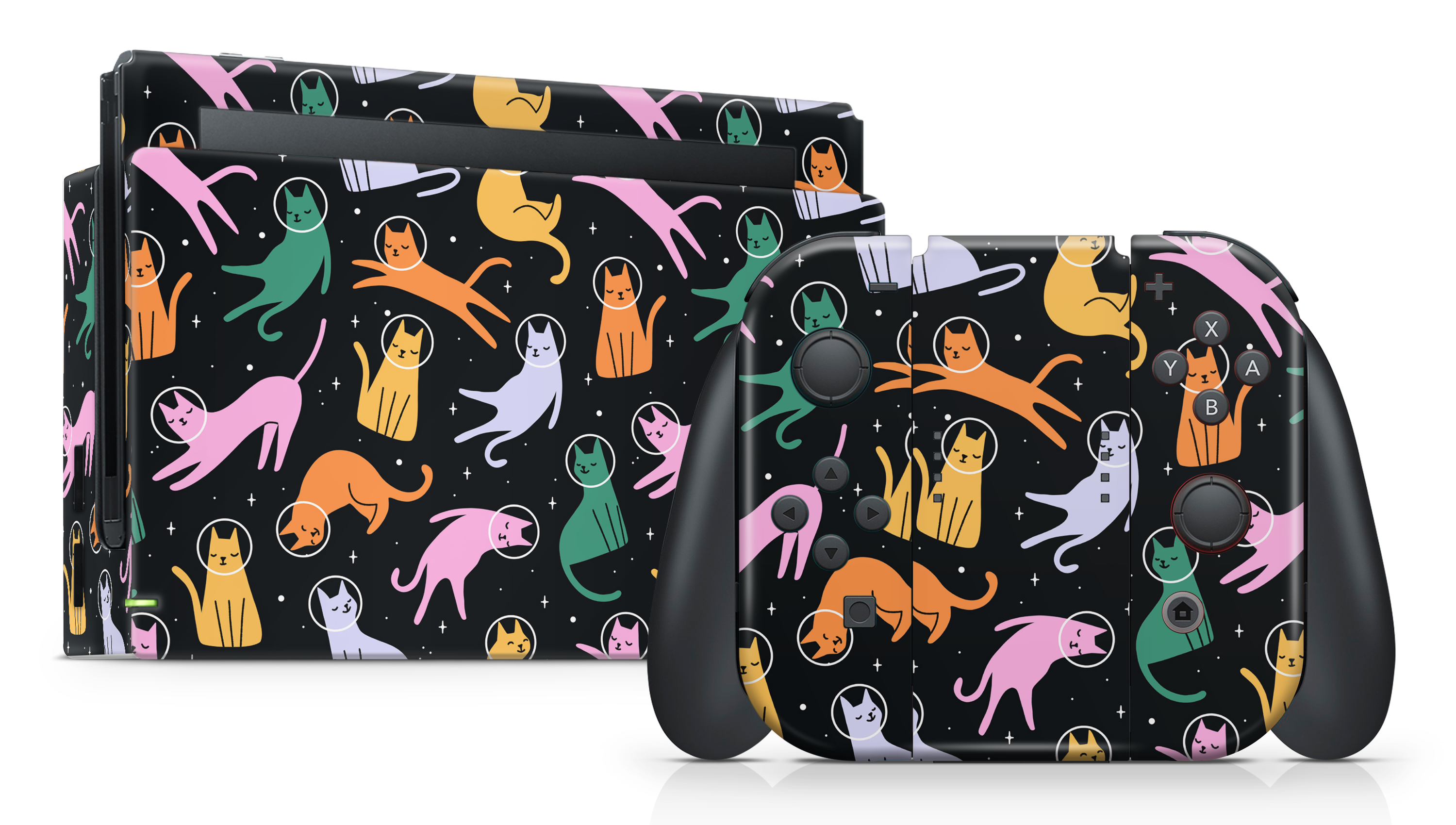Nintendo Switch 2017 Skin Cats Space
