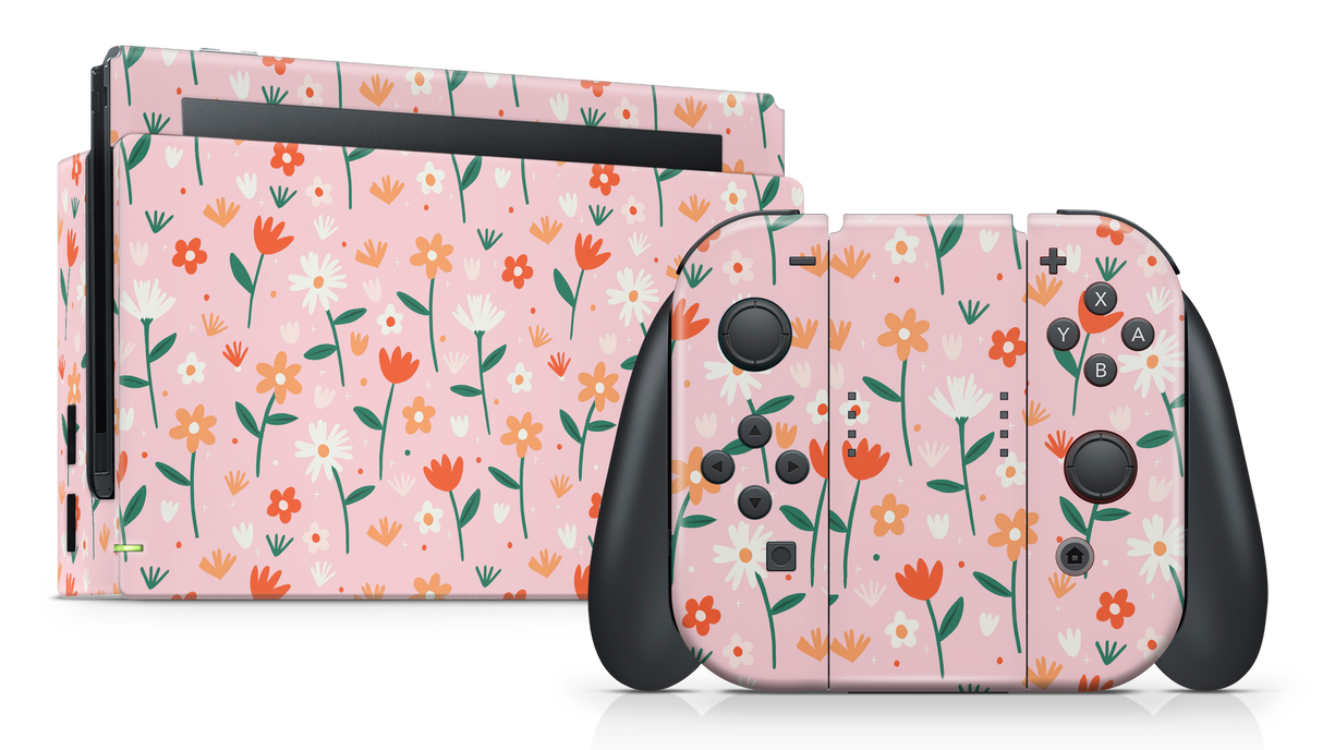 Nintendo Switch 2017 Skin Flowers In Summer