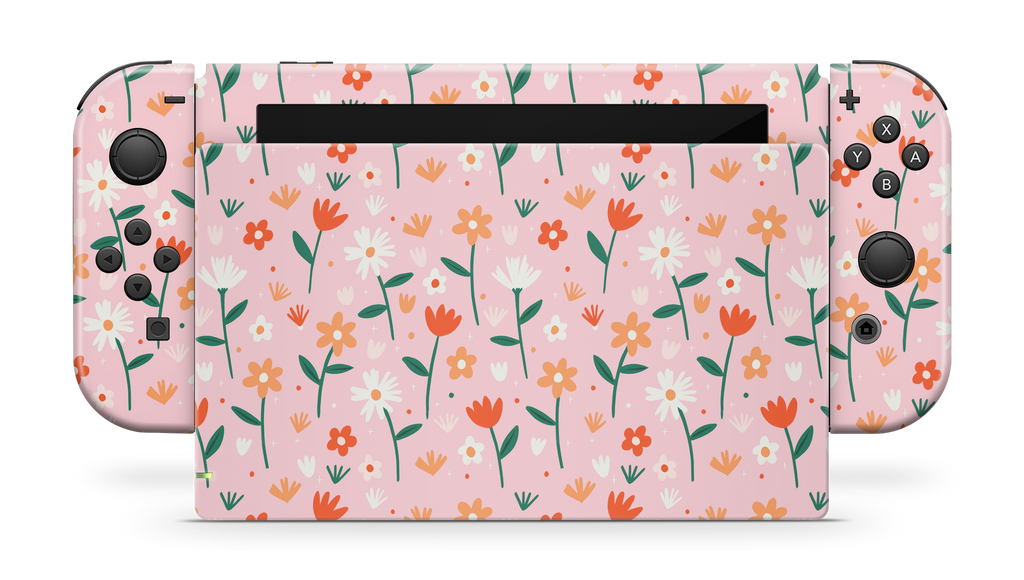 Nintendo Switch 2017 Skin Flowers In Summer