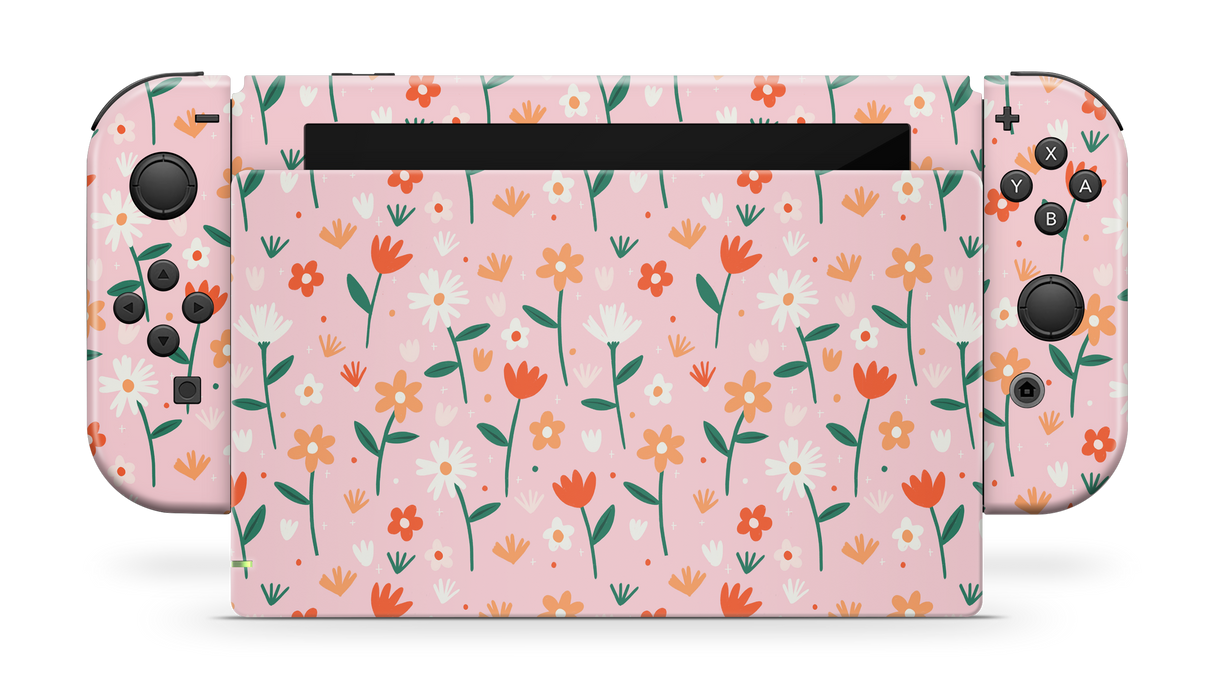 Nintendo Switch 2017 Skin Flowers In Summer