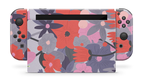 Nintendo Switch 2017 Skin Purple Floral