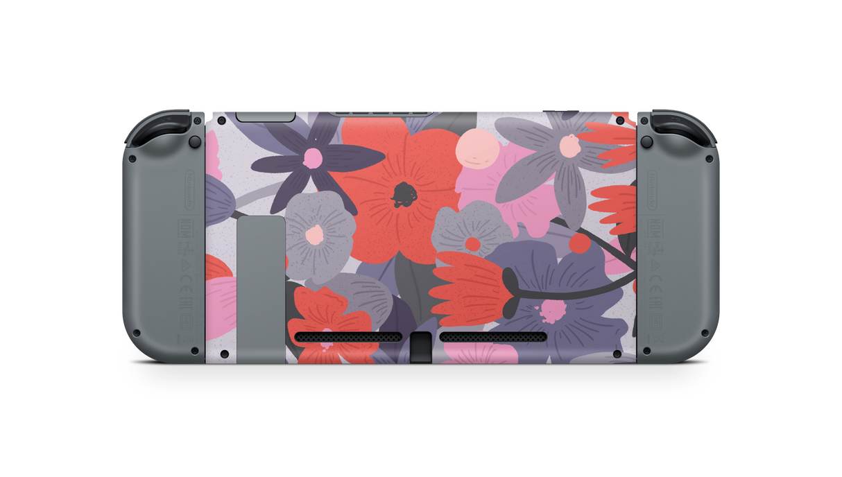 Nintendo Switch 2017 Skin Purple Floral