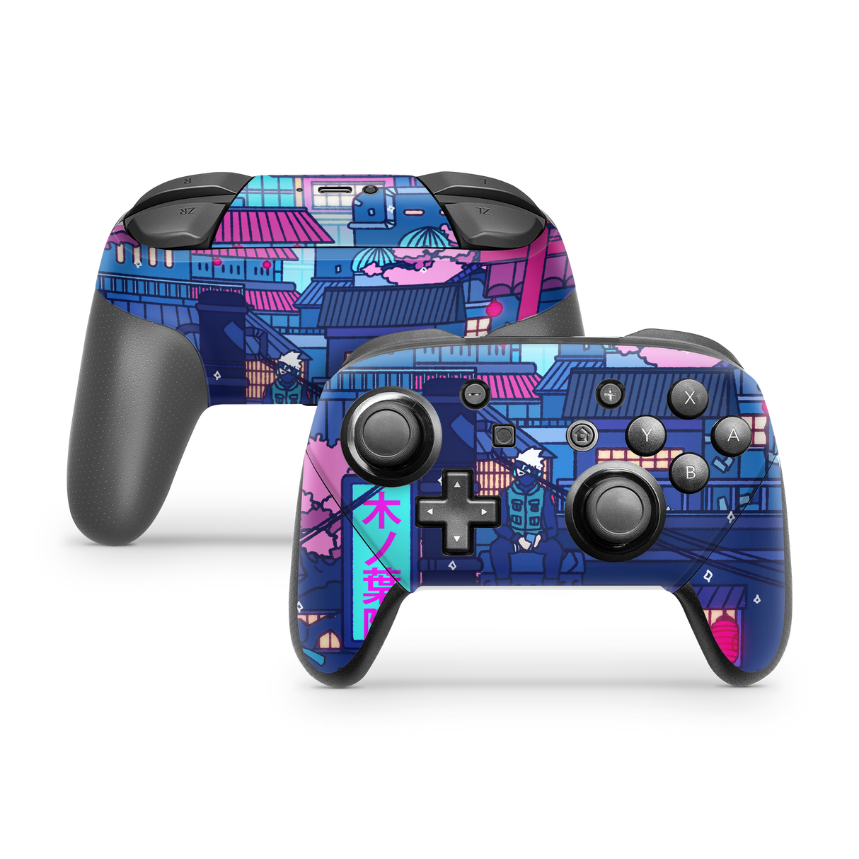 Nintendo Switch Controller Skin Cyberpunk Village