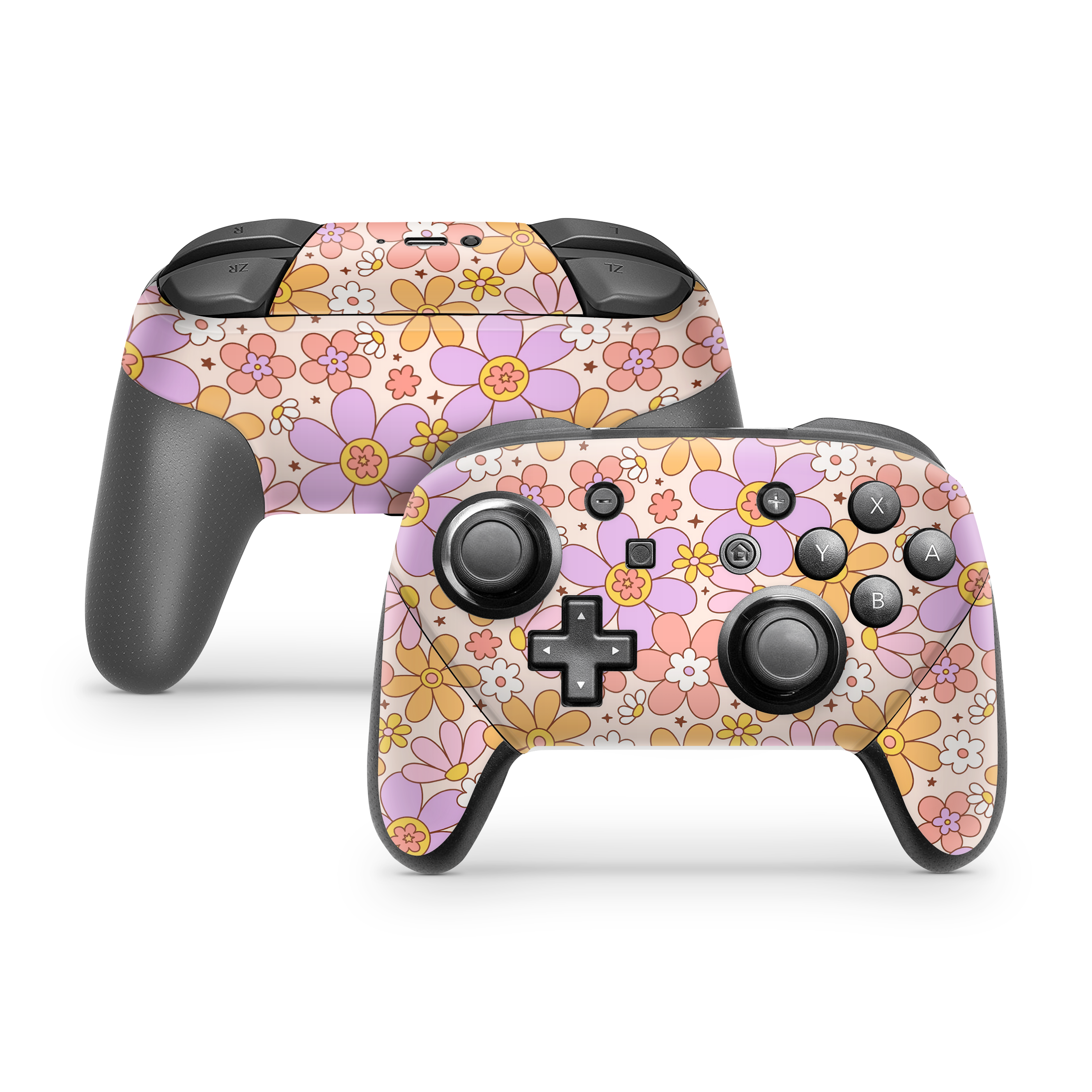 Nintendo Switch Controller Skin Groovy floral