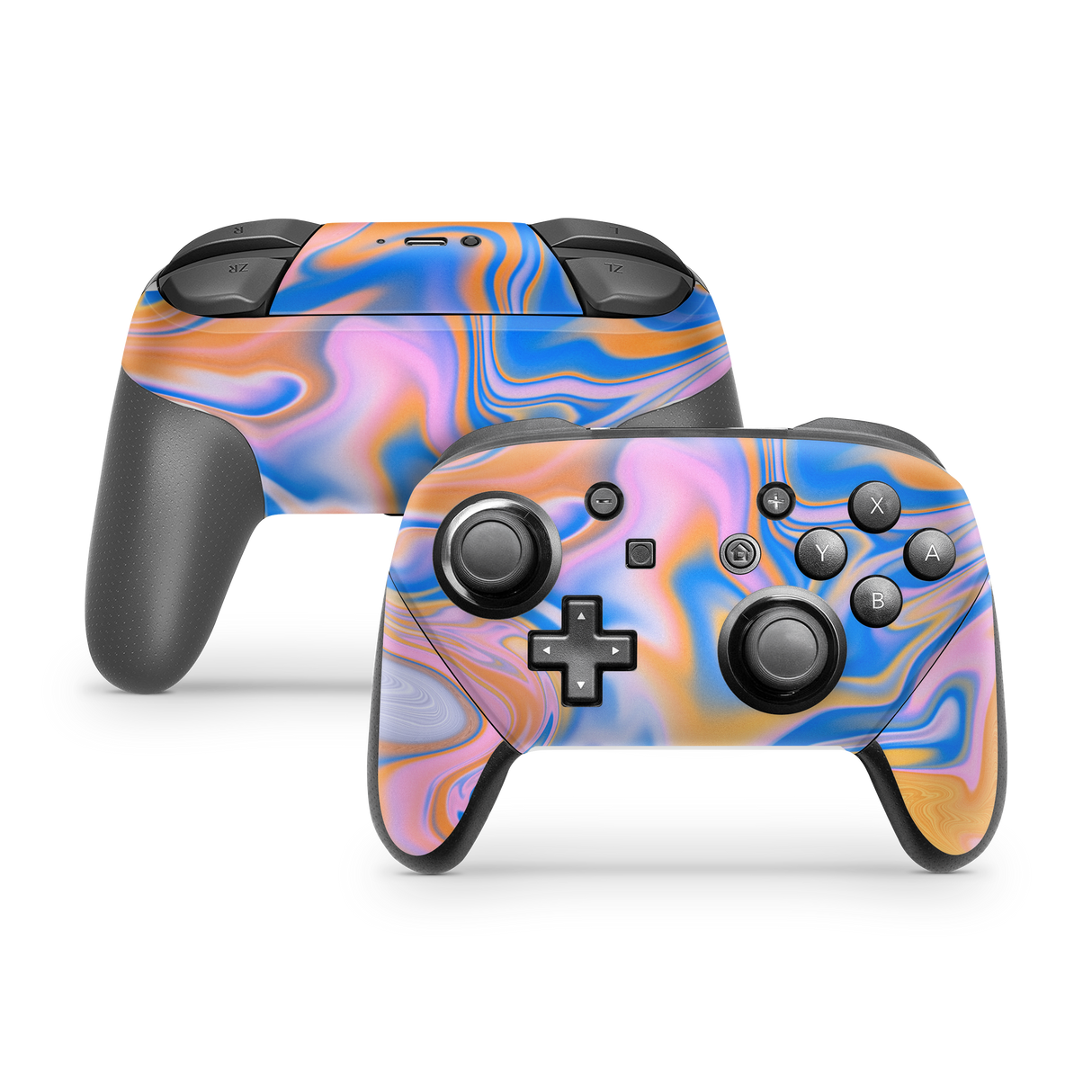 Nintendo Switch Controller Skin Blue Liquid